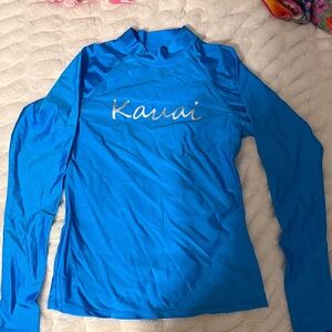 Ingear Blue Long Sleeve Swim Coverup with 'Kauai' Script